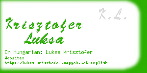 krisztofer luksa business card